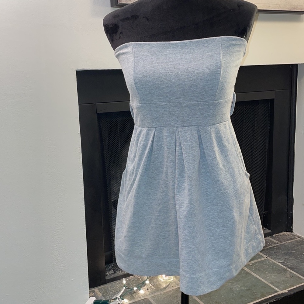 Gray Strapless Top